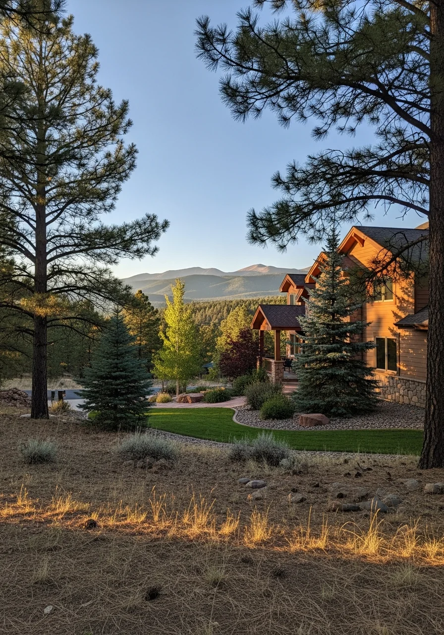 Beulah residential home set back from road with mature trees and mountain views.