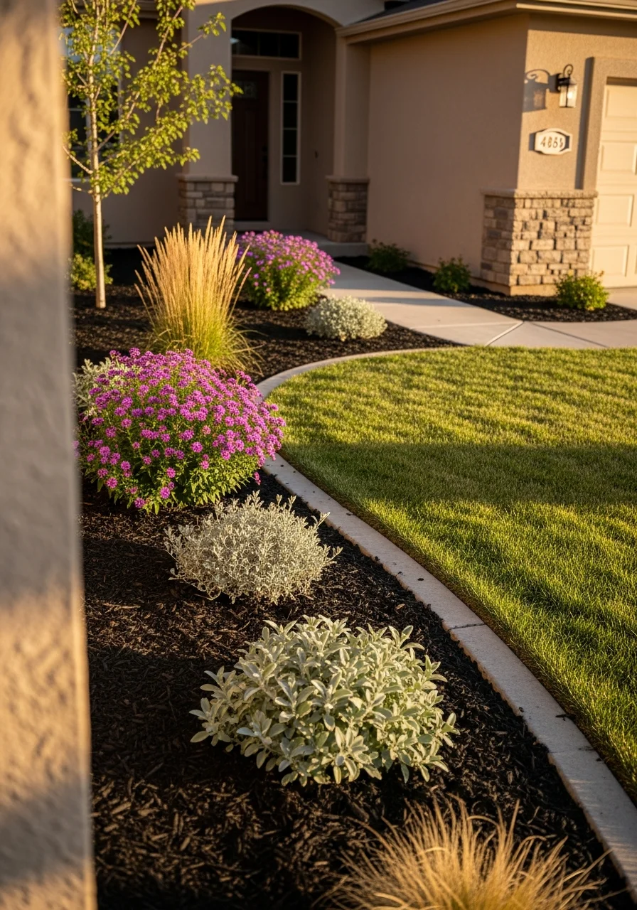 Close-up of a well-maintained Pueblo residential home with mature landscaping and clear entry.